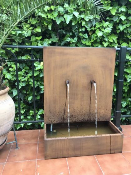 acero corten fuente dos caños 2 » FuentesOrnamentalesLesan
